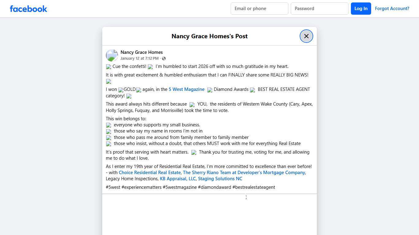 🎉 Cue the confetti! 🎉 I’m humbled to... - Nancy Grace Homes Facebook