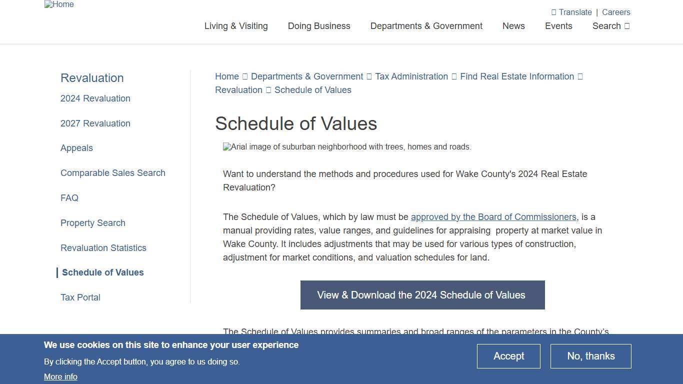 Schedule of Values Wake County Government